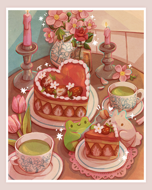 Cake Date Large Art Print