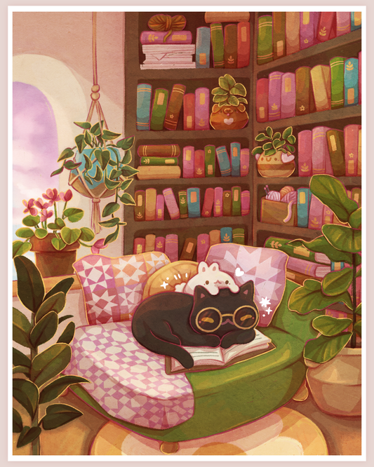 Home Library Jumbo Art Print