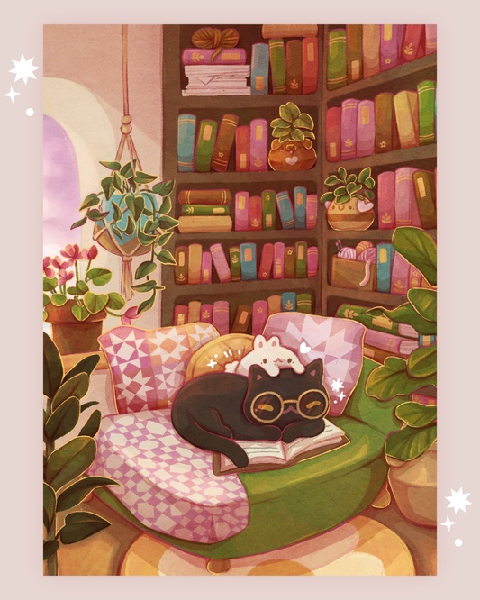 Home Library Art Print