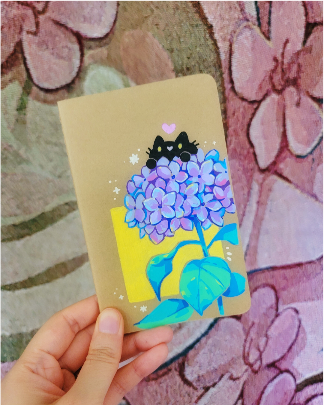 Hydrangea Handpainted Mini Pocket Notebook