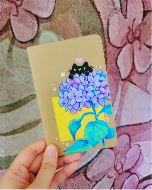 Hydrangea Handpainted Mini Pocket Notebook