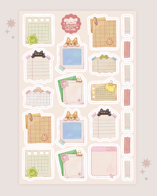 Mini Notes Writable Sticker Sheet