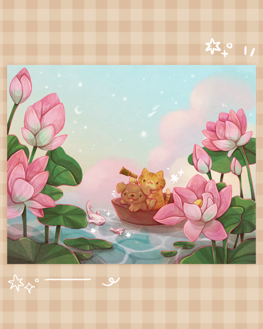 Lotus Pond Art Print