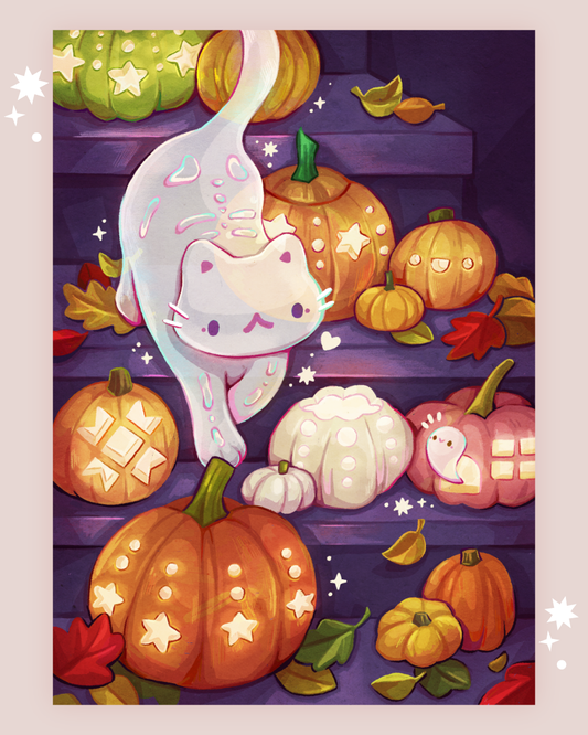 Carving Pumpkins Art Print