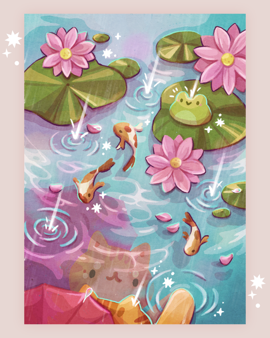 Rainy Pond Art Print