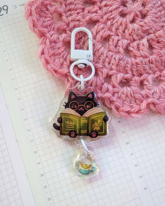 Tea and Literacy Acrylic Charm
