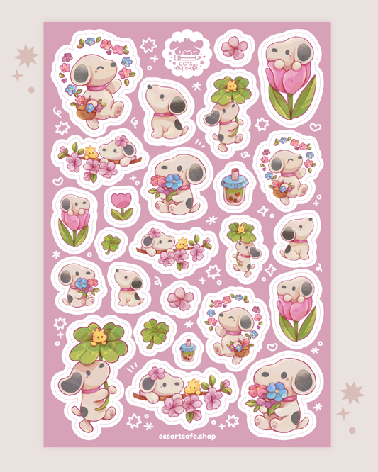 Spring Puppy Sticker Sheet
