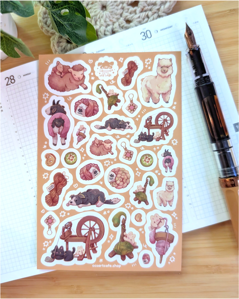 Wooly Spinsters Sticker Sheet