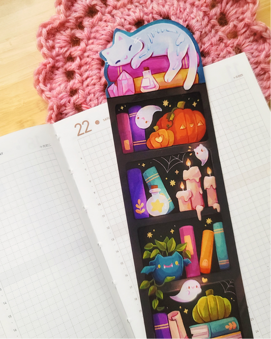 Spooky Shelf Laminated Bookmark