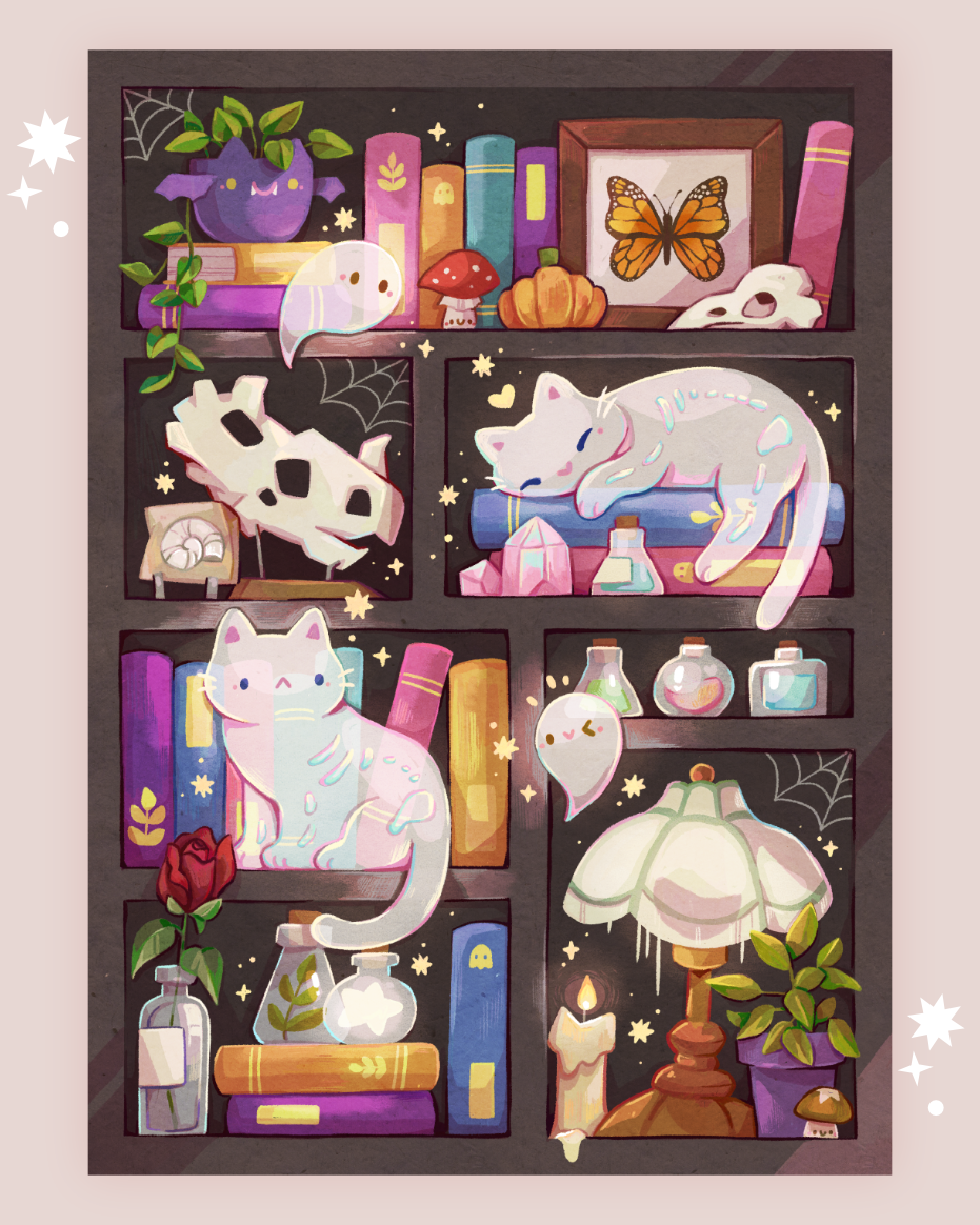Spooky Shelf Art Print