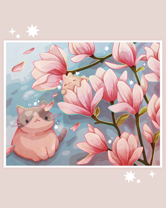 Spring Magnolias Large Art Print