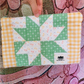 Floral Star Handmade Imperfect Patchwork Zip Pouch