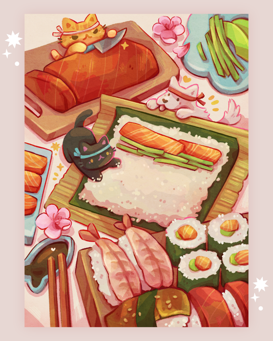 Sushi Chefs Art Print