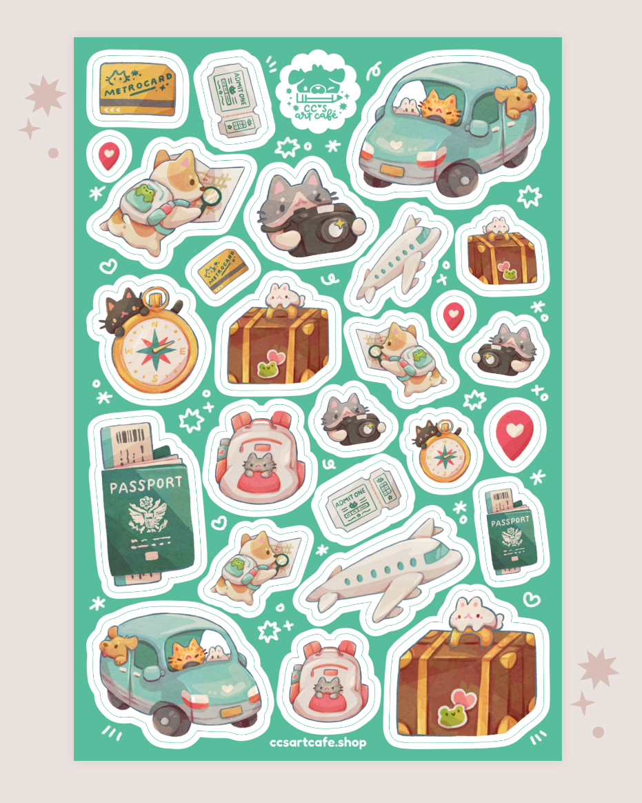 Travel Buddies Sticker Sheet