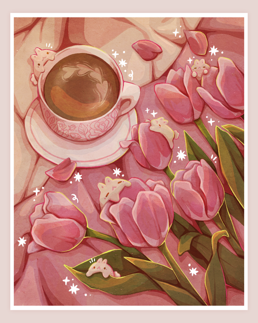 Tulips in Bed Large Art Print