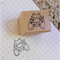 Gamer Kitty Small Wood Stamp