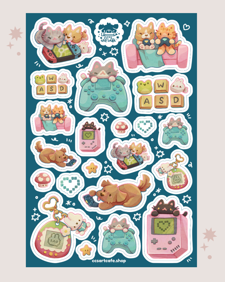 Gamer Girl Sticker Sheet