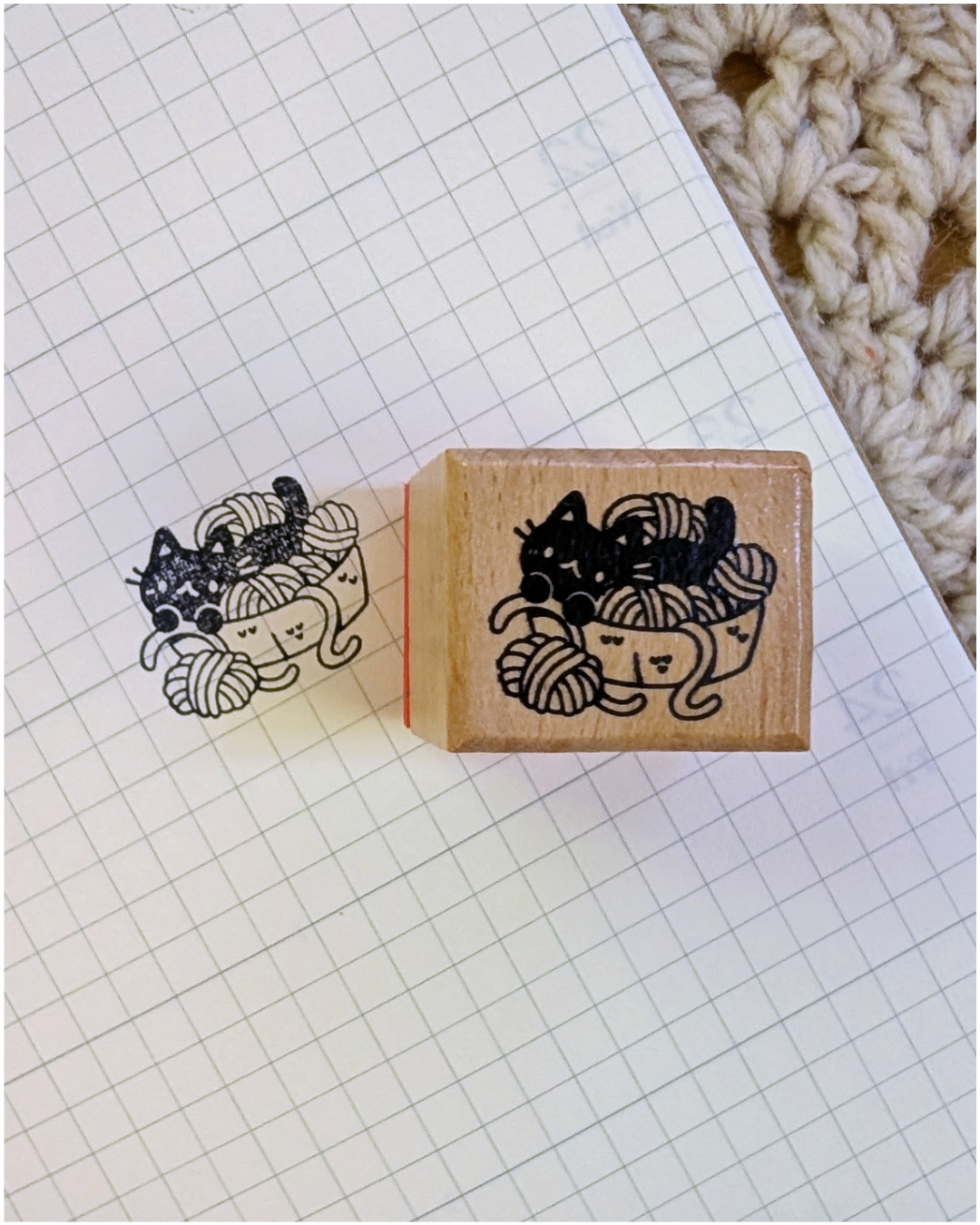 Yarn Collector Small Wood Stamp