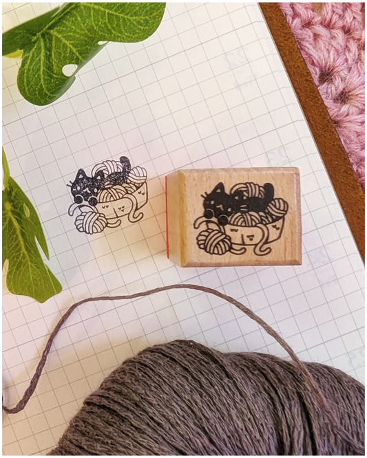 Yarn Collector Small Wood Stamp