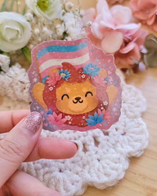 Trans Pride Holographic Vinyl Sticker